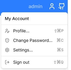 Screen-shot of the My Account drop-down menu