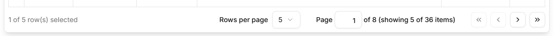 Screen-shot of a table paginator
