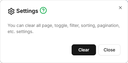 Screen-shot of the Settings dialog